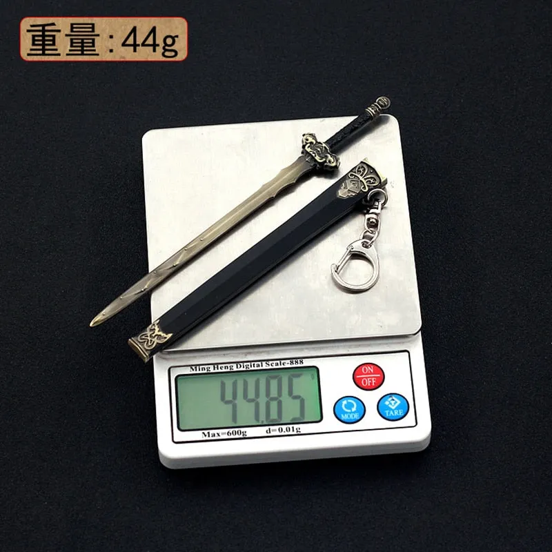 16cm Seven Star Sword Ancient Metal Sheathed Cold Weapon Model Home Ornament Decoration Crafts Keychain Collection Retro Replica