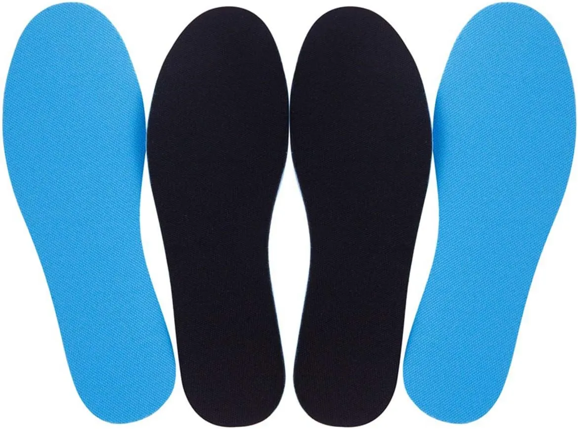 2 Pairs Breathable Insoles, Super-Soft, Sweat-Absorbent, Double-Colored and Double-Layered Shoe Inserts of Foam That Fit in Any Shoes (Blue/Black, 9.5-12 Women/8-9 Men)
