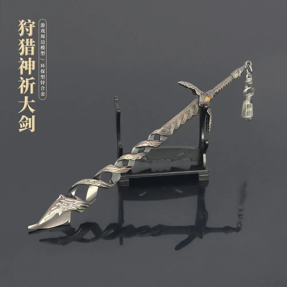 22cm Hunting God Great Sword Elden Ring Game Peripheral Full Metal Weapon Model 1/6 Doll Toy Equipment Accessories Retro Replica