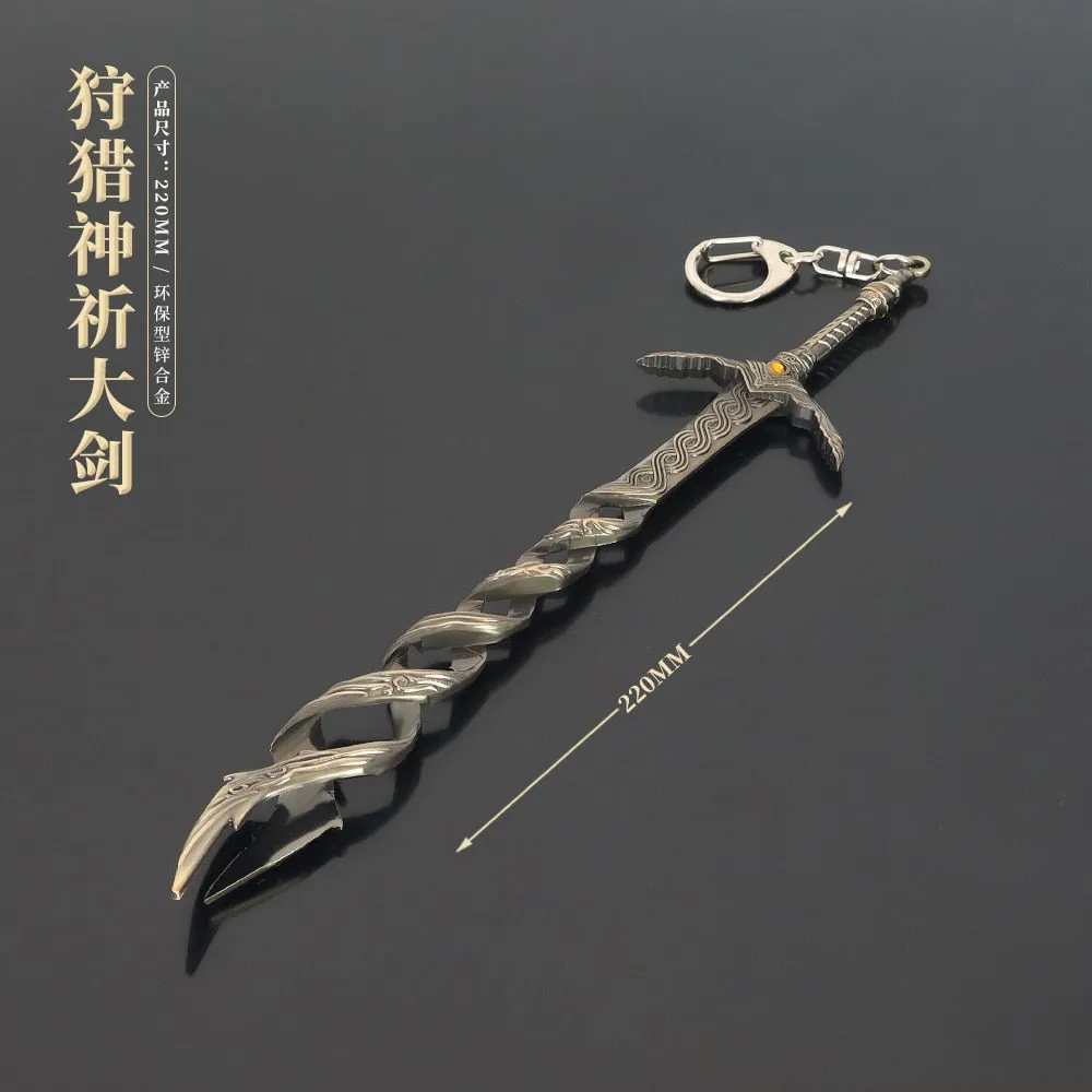 22cm Hunting God Great Sword Elden Ring Game Peripheral Full Metal Weapon Model 1/6 Doll Toy Equipment Accessories Retro Replica