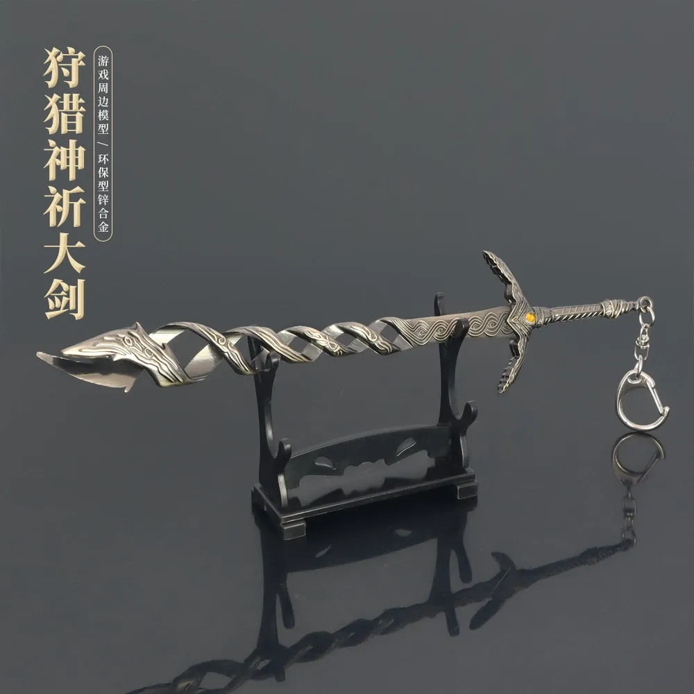 22cm Hunting God Great Sword Elden Ring Game Peripheral Full Metal Weapon Model 1/6 Doll Toy Equipment Accessories Retro Replica
