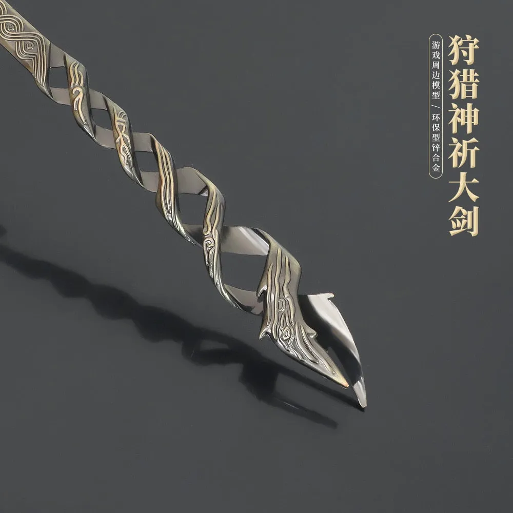 22cm Hunting God Great Sword Elden Ring Game Peripheral Full Metal Weapon Model 1/6 Doll Toy Equipment Accessories Retro Replica