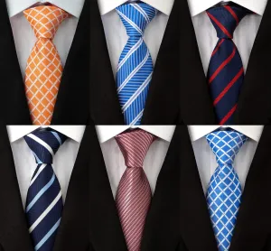 Adulove Men's Necktie Classic Silk Tie Woven Jacquard Neck Ties 6 PCS
