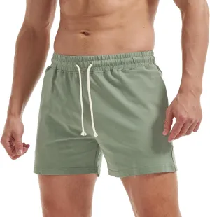 AIMPACT Mens Workout Sweat Shorts 5 Inch Cotton Casual Fitness Mens Athletic Gym Shorts with Pockets