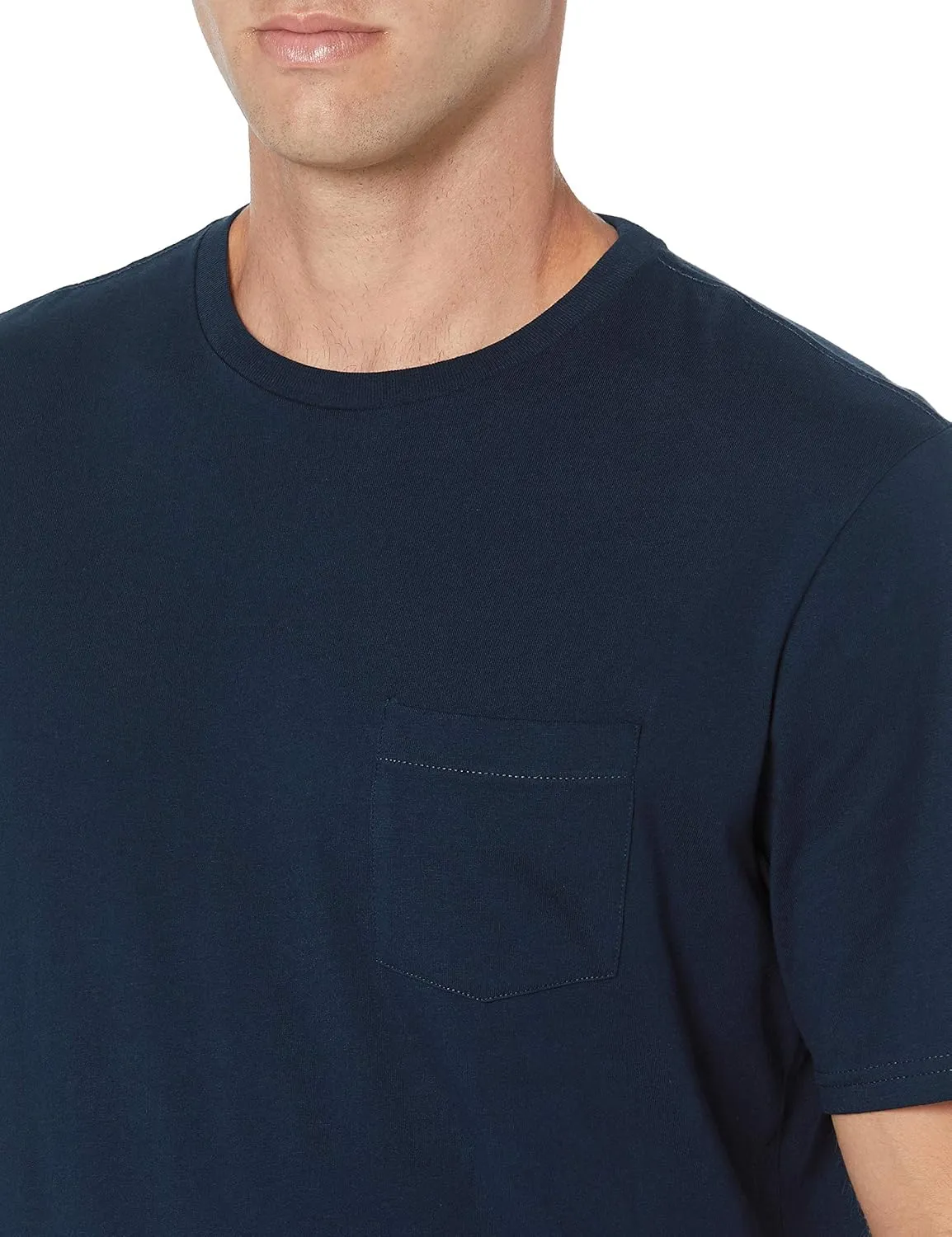 Amazon Essentials Mens T-Shirts, Regular-Fit, Short-Sleeve Crewneck Pocket, Pack of 2