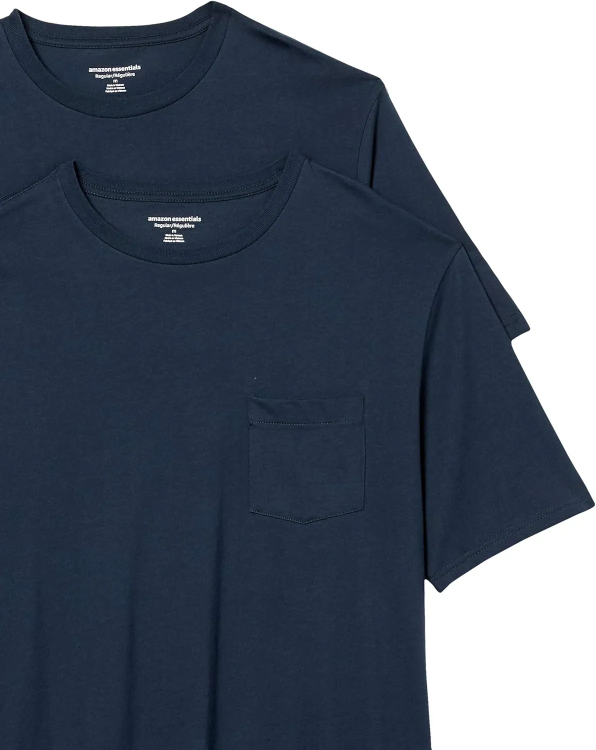 Amazon Essentials Mens T-Shirts, Regular-Fit, Short-Sleeve Crewneck Pocket, Pack of 2