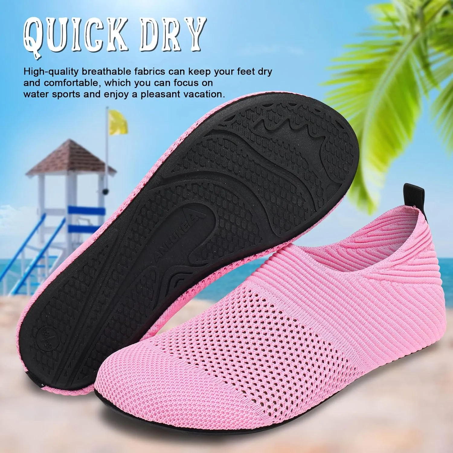 ANLUKE Womens Mens Water Shoes Barefoot Quick-Dry Aqua Socks for Beach Swim Surf Water Sport