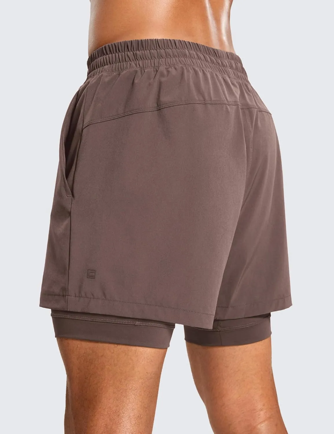 CRZ YOGA 2 in 1 Mens Athletic Shorts 5'' with Liner Quick Dry Lightweight for Running Sports Gym with Pockets