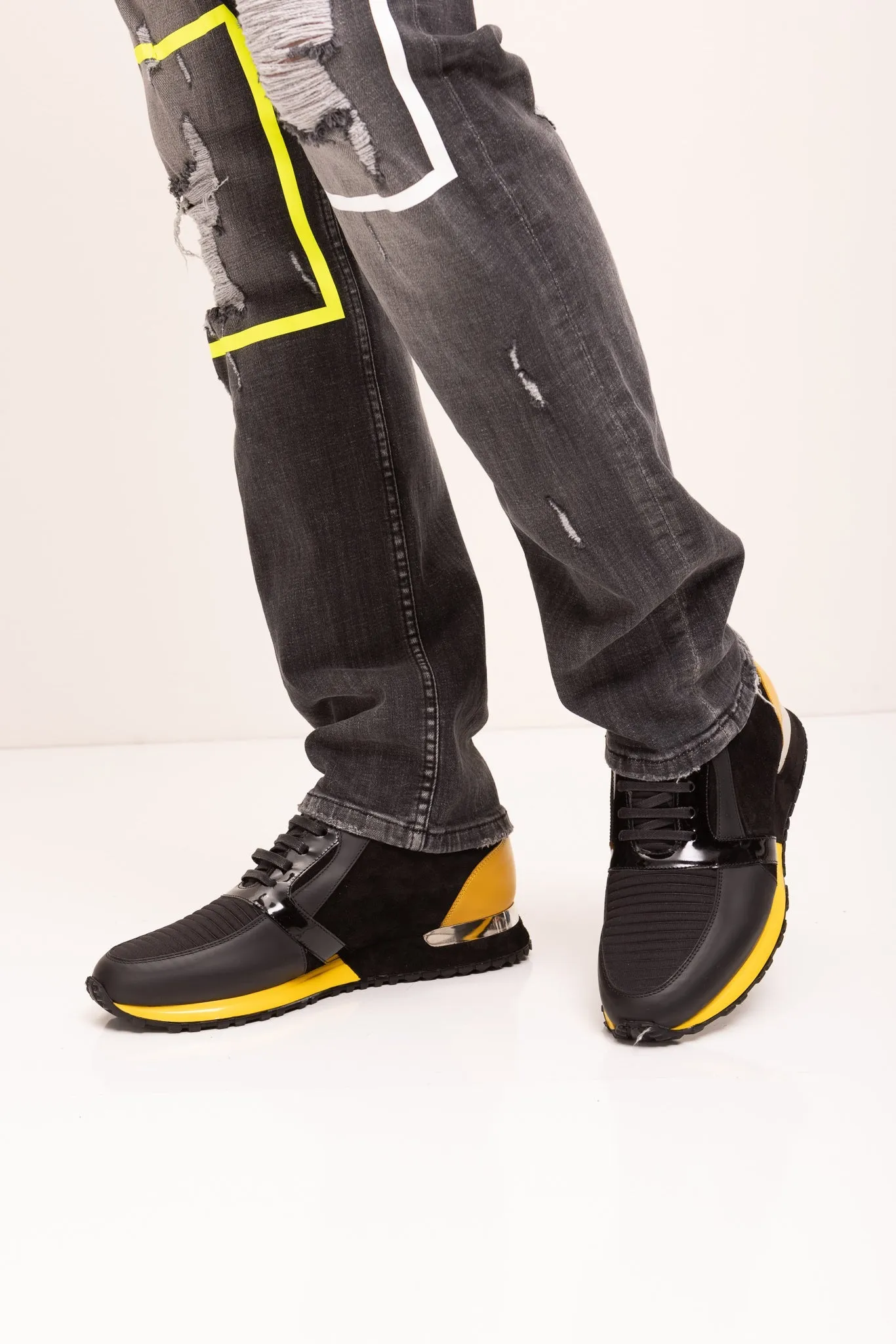 Distressed Paint Box Denim - Black Grey
