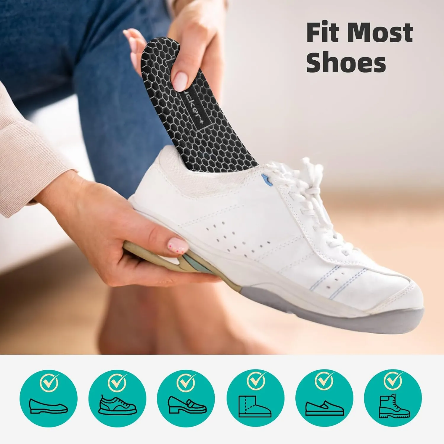 Heel Lifts for Uneven Legs, 4 Layers Adjustable Orthopedic Shoe Lifts, Leg Length Discrepancy, 1/8" 1/4" 3/8" 1/2" (Pack of 1, Size Large)