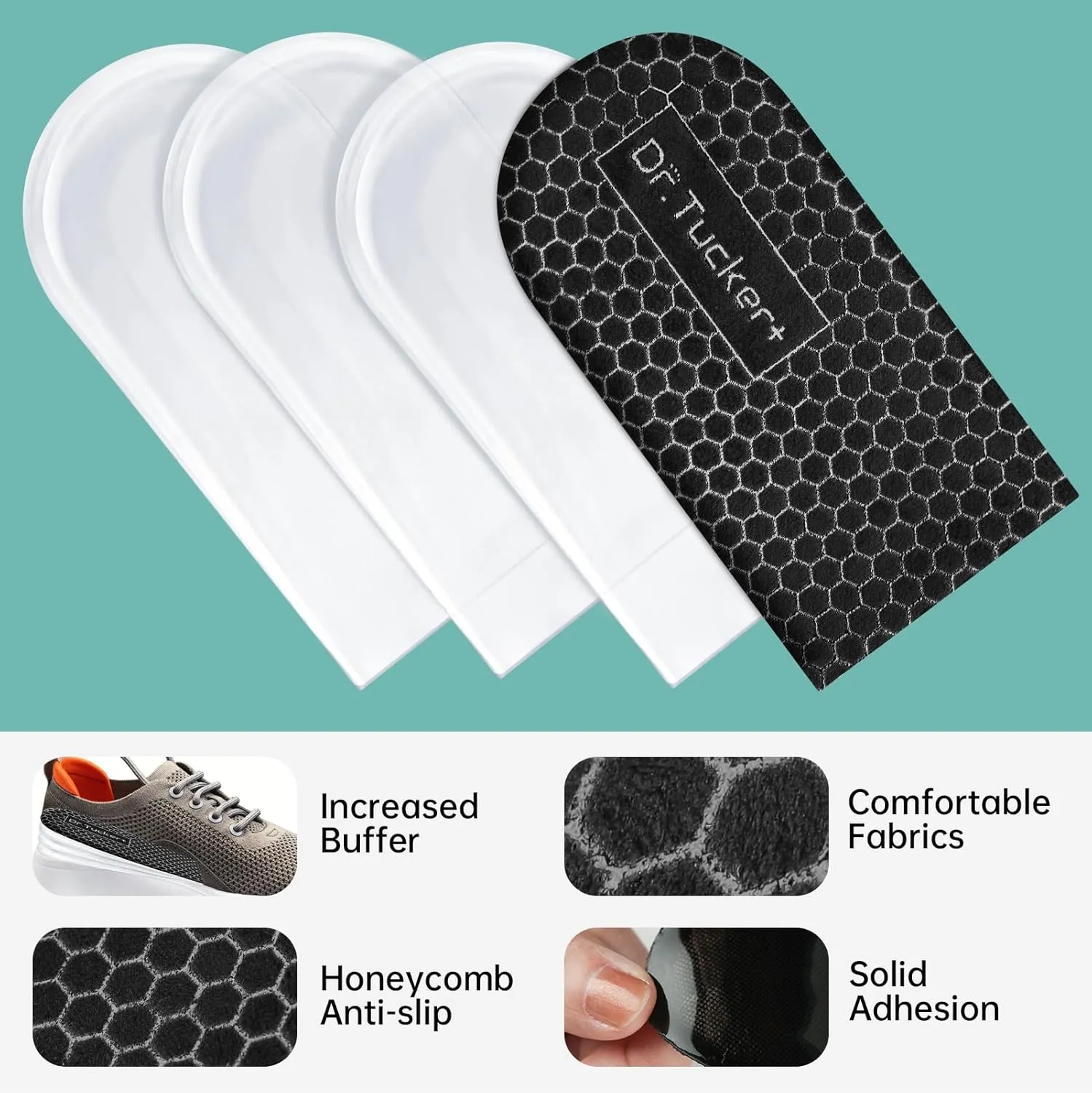 Heel Lifts for Uneven Legs, 4 Layers Adjustable Orthopedic Shoe Lifts, Leg Length Discrepancy, 1/8" 1/4" 3/8" 1/2" (Pack of 1, Size Large)