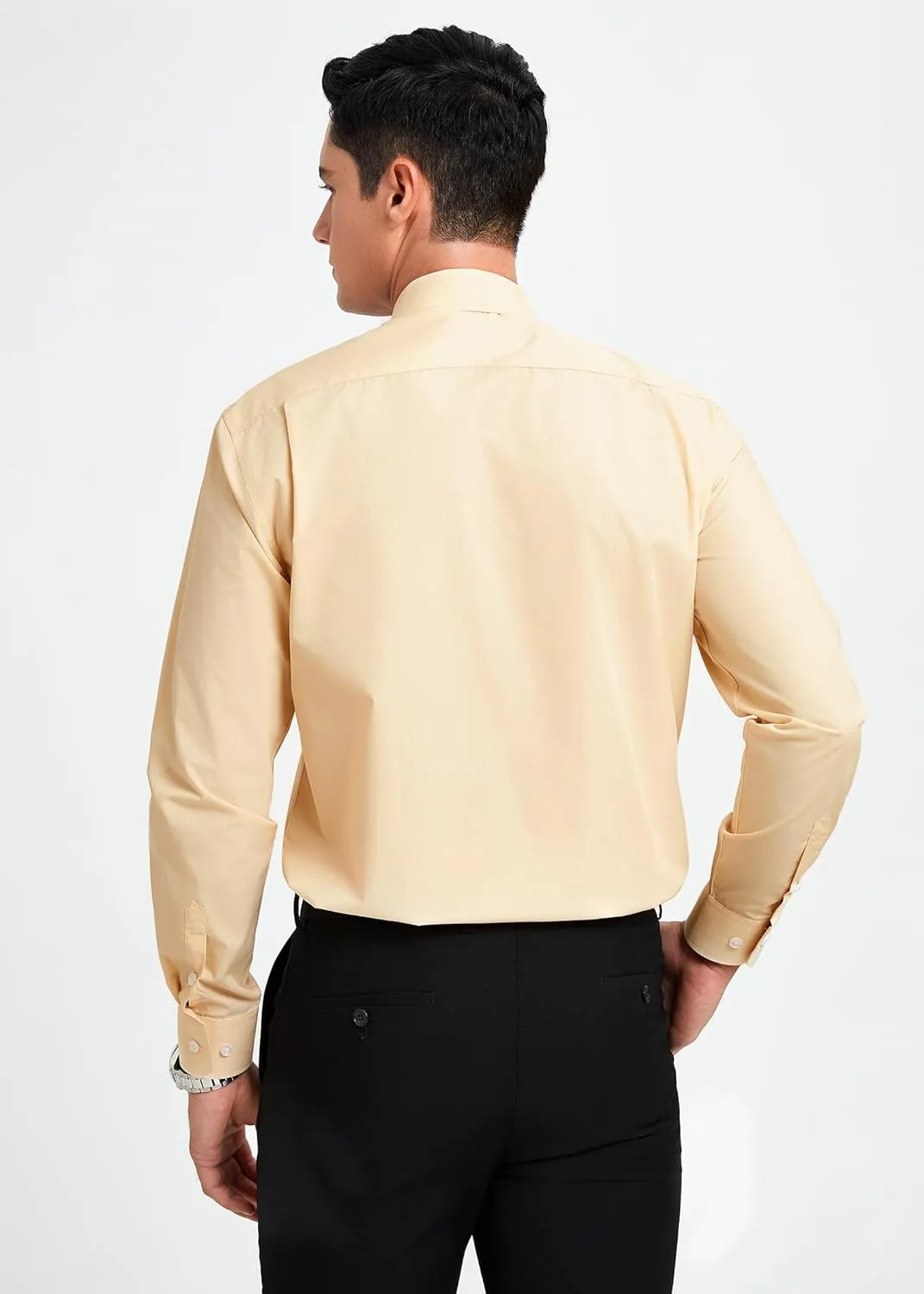 HISDERN Mens Dress Shirts Long Sleeve Button Down Shirts for Men Casual Solid Formal Business Regular Fit Shirt with Pocket