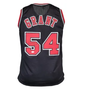 Horace Grant Signed Chicago Black Basketball Jersey (JSA)