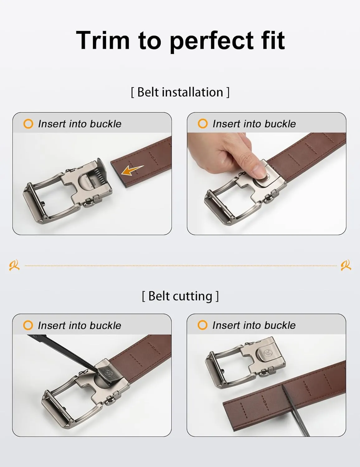 JUKMO 1.5" (38mm) Leather Ratchet Belt for Men in Gift Box