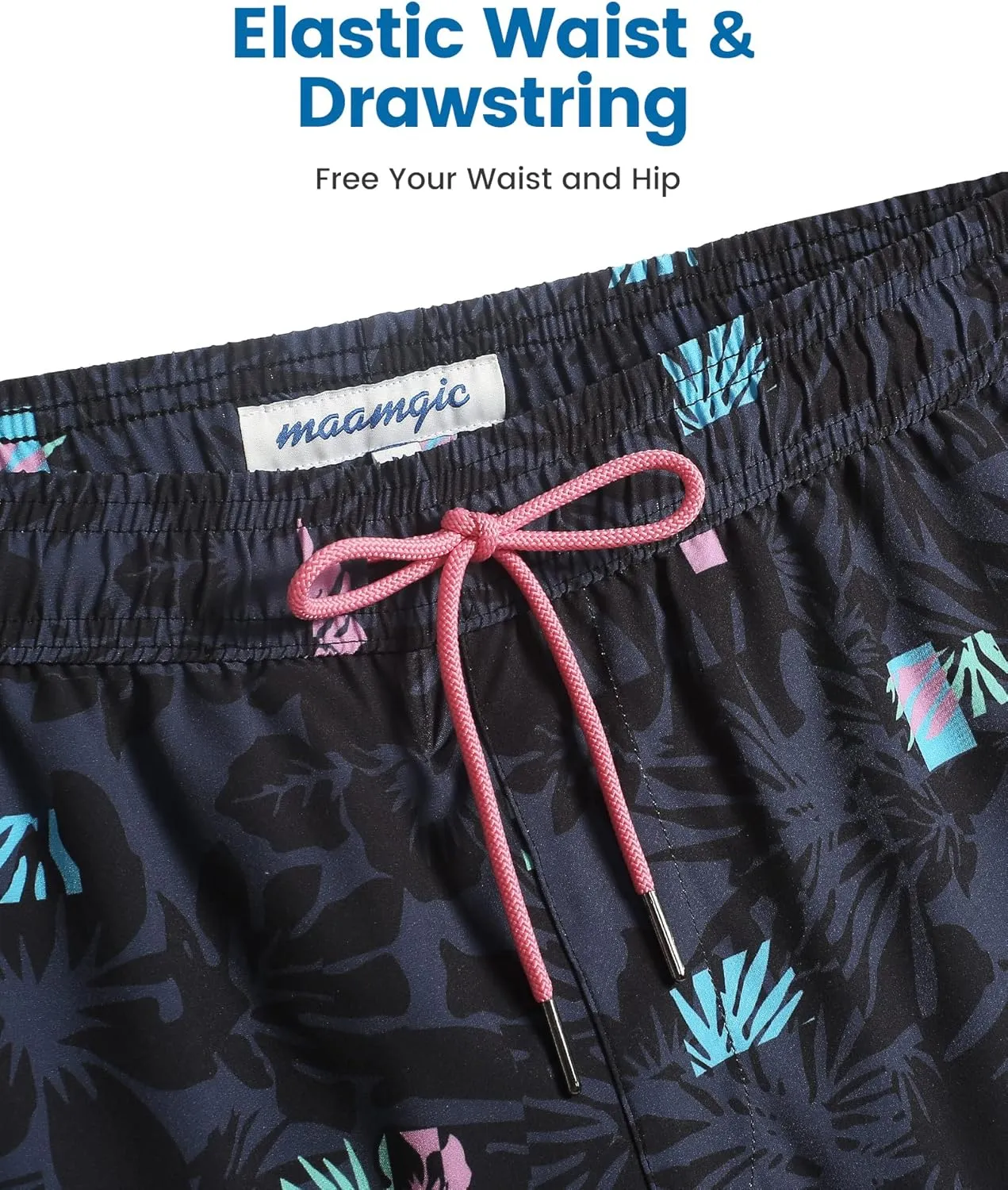 maamgic 2 in 1 Mens Swim Trunks 7 Inch Swim Shorts Swim Suits Board Shorts