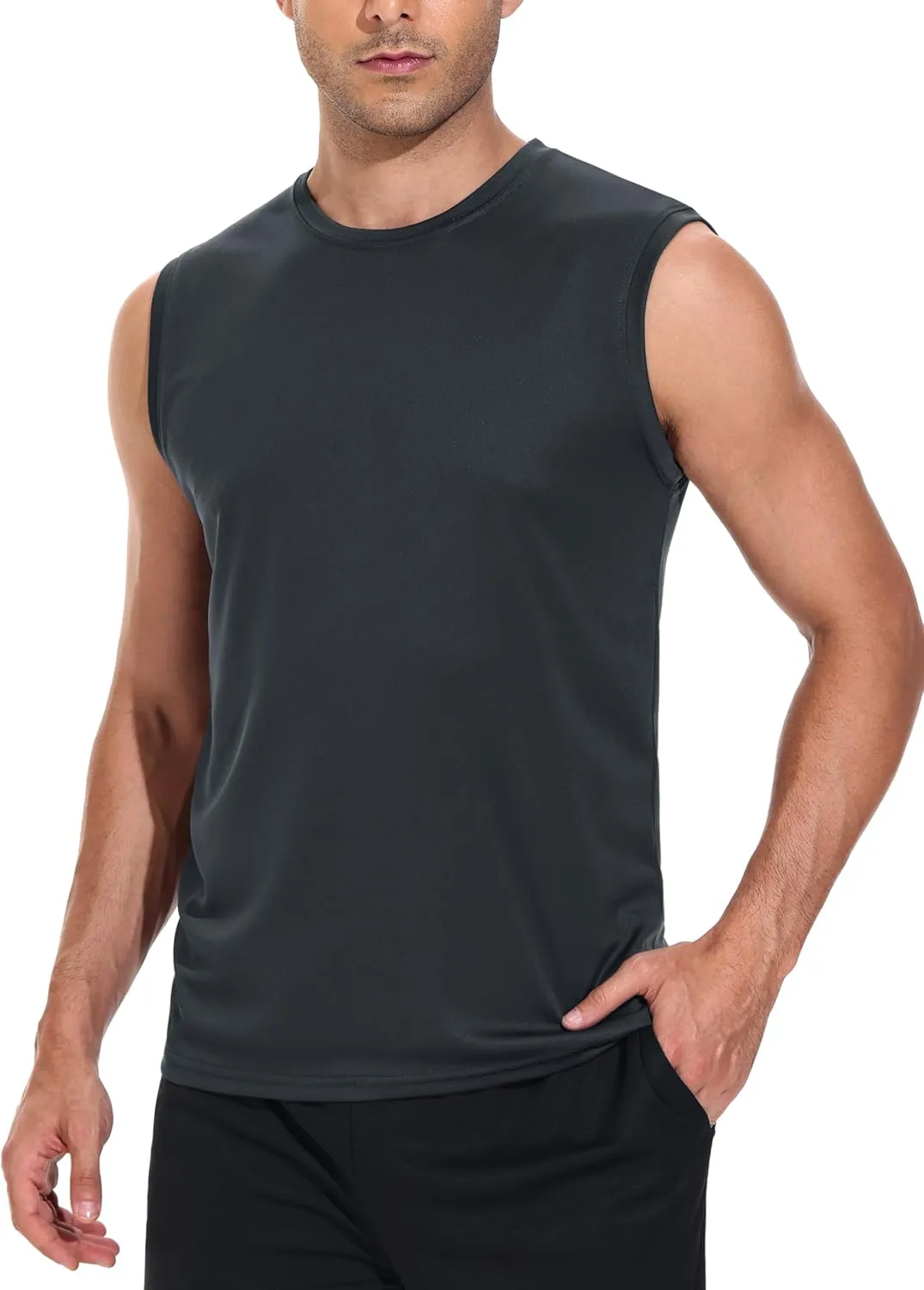Mens 3 Pack Quick Dry Tank Tops, Moisture Wicking, Mesh Lightweight T-Shirts, Athletic Weightlifting Sleeveless