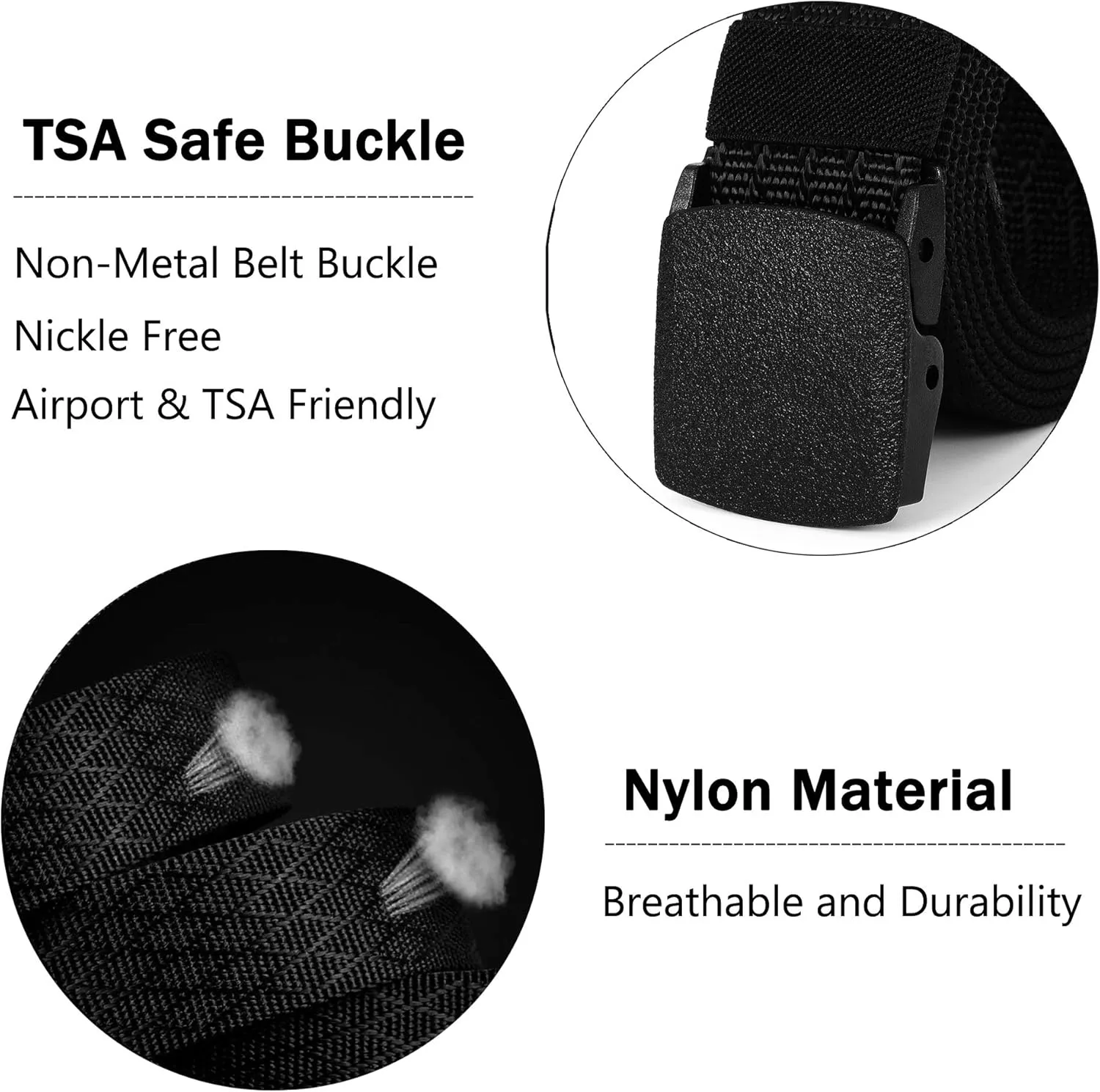 Mile High Life | Nylon Web Belt | Outdoor Military Belt | TSA YKK Safe Buckle Plastic/Metal