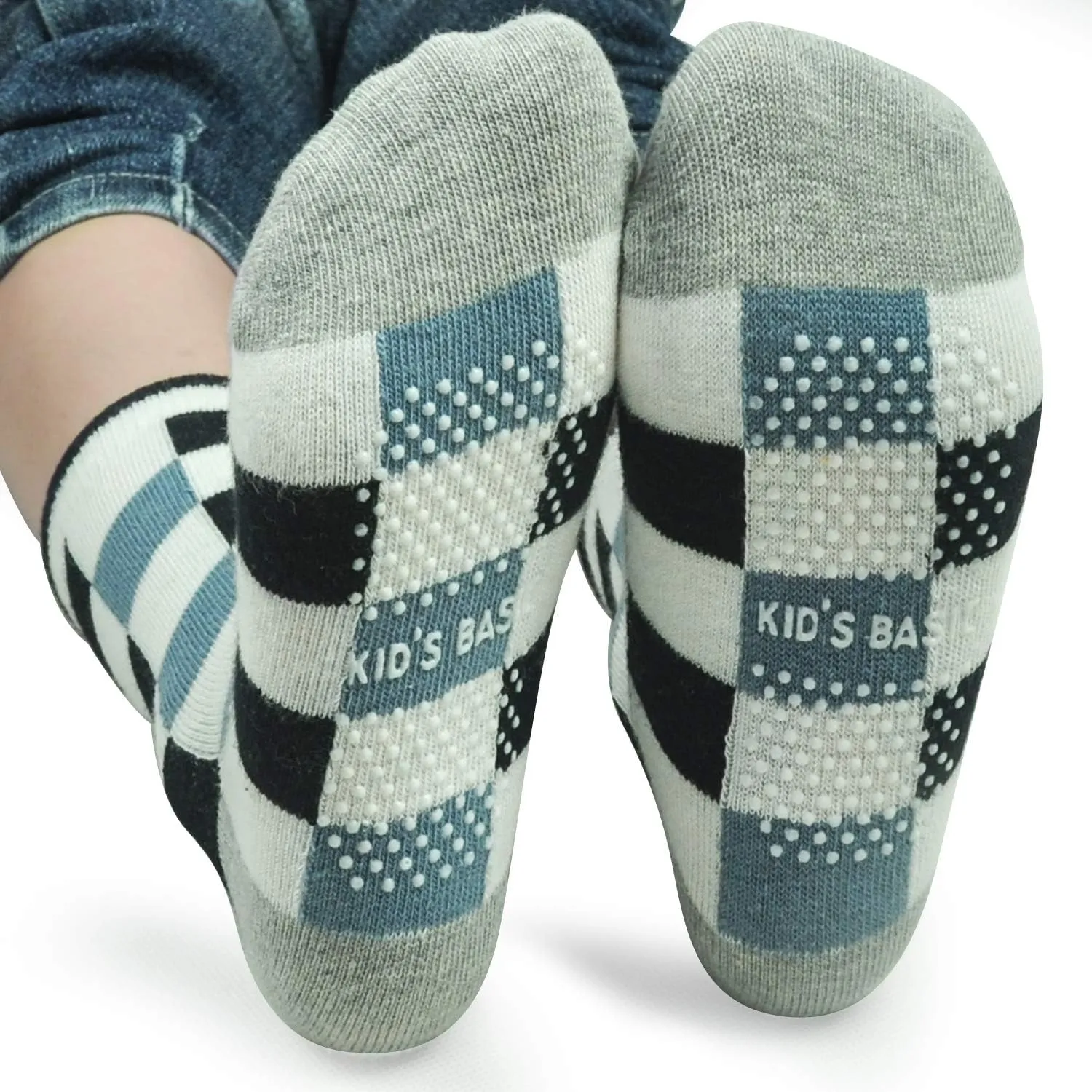 SkiBeaut Toddler Socks, Non Slip Kids Socks Boys Grips Socks Girls Grippy Socks for 1-3/3-5/5-7 Years Old,12 Pairs